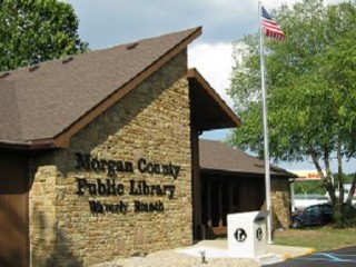 front entrance and flag in front of Waverly