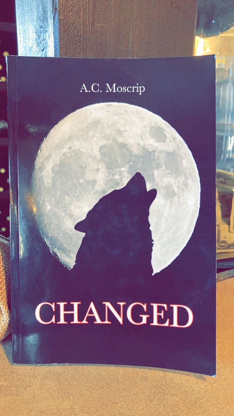 Book with full moon and wolf on the cover