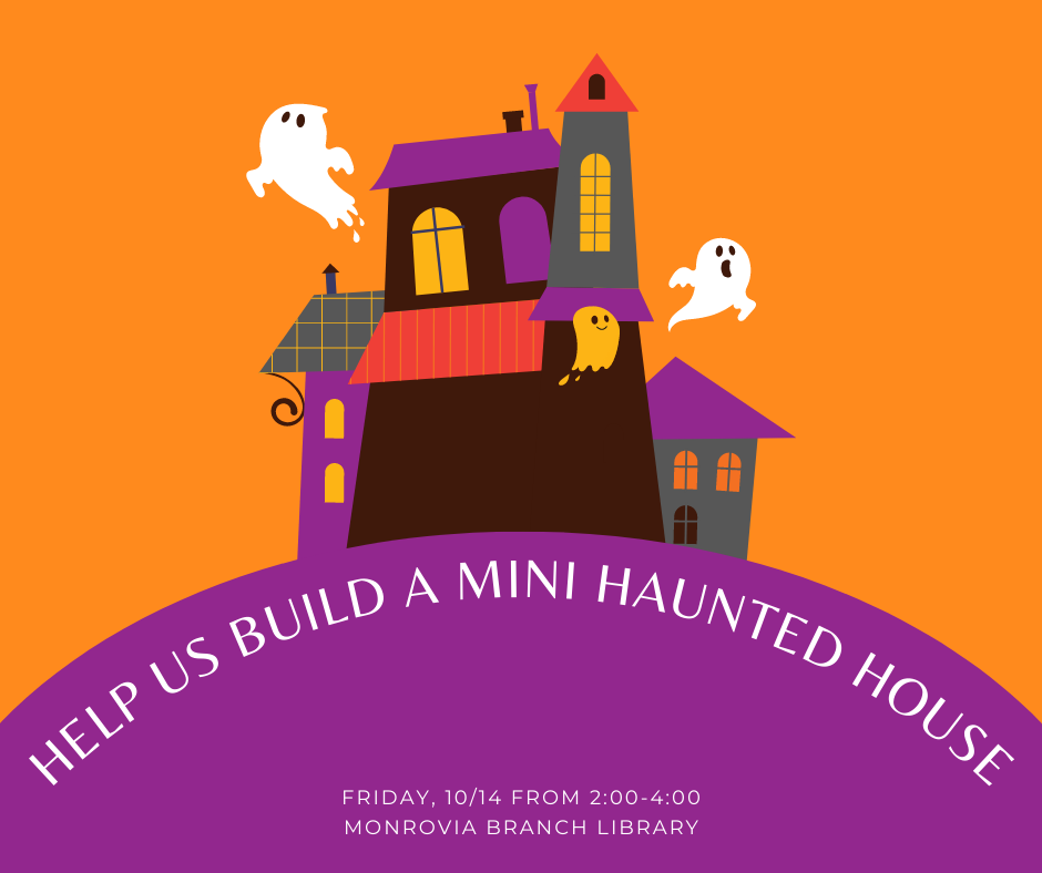 clipart haunted house on a purple hill with a orange background
