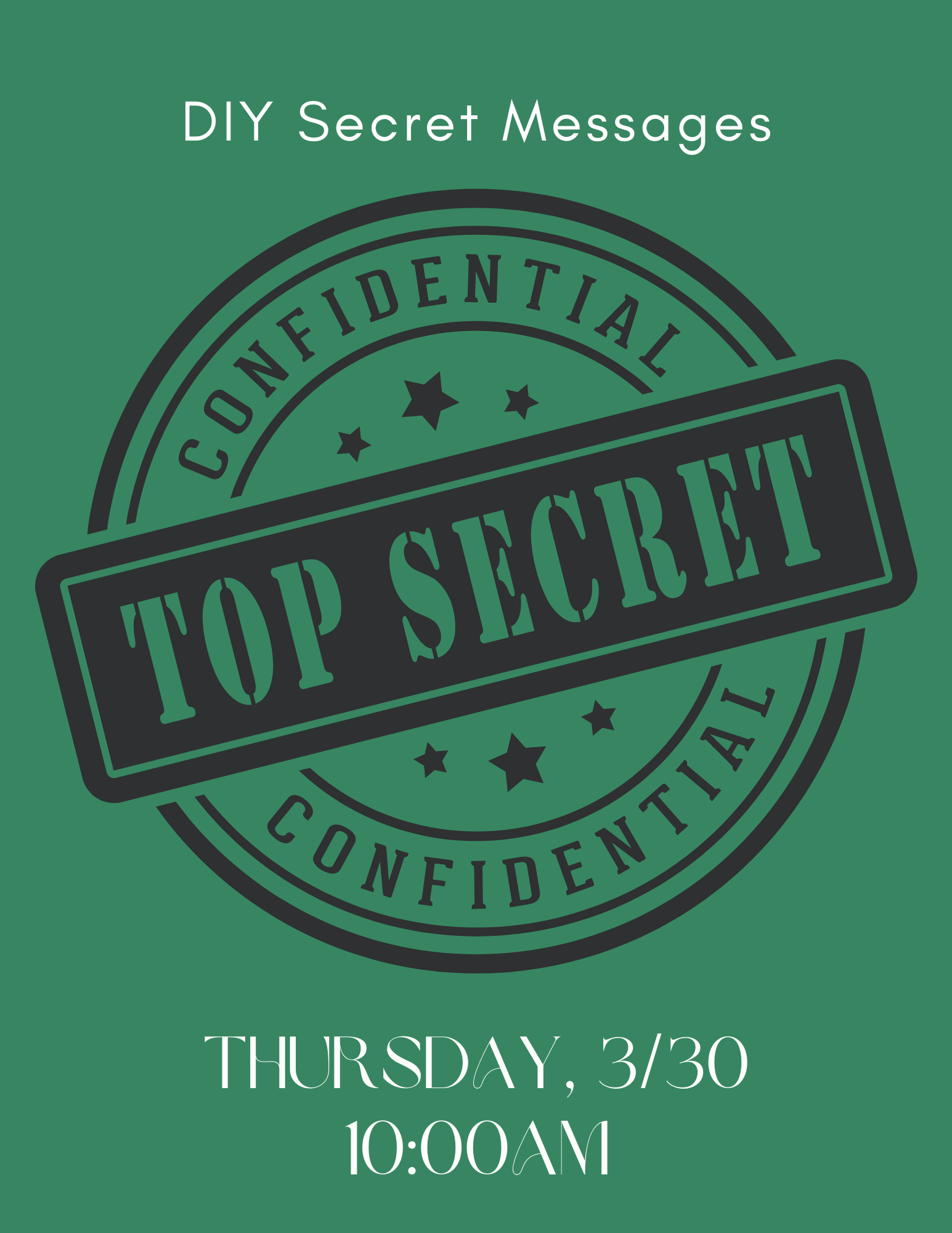 green background with top secret seal
