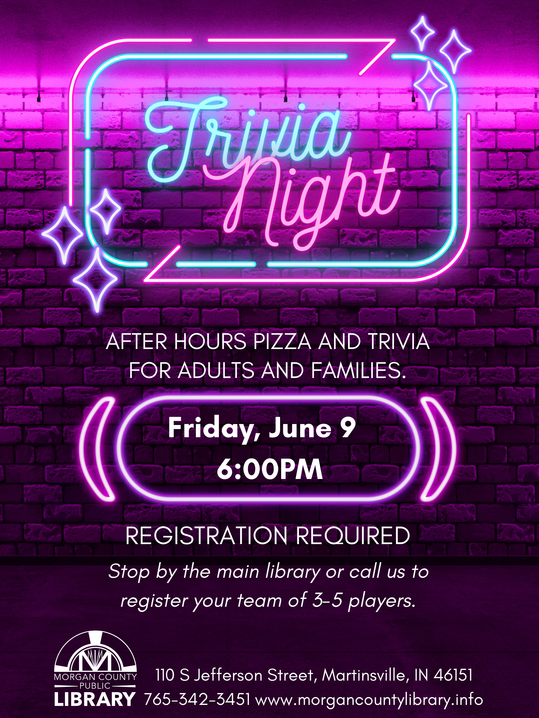 flyer describing trivia night program