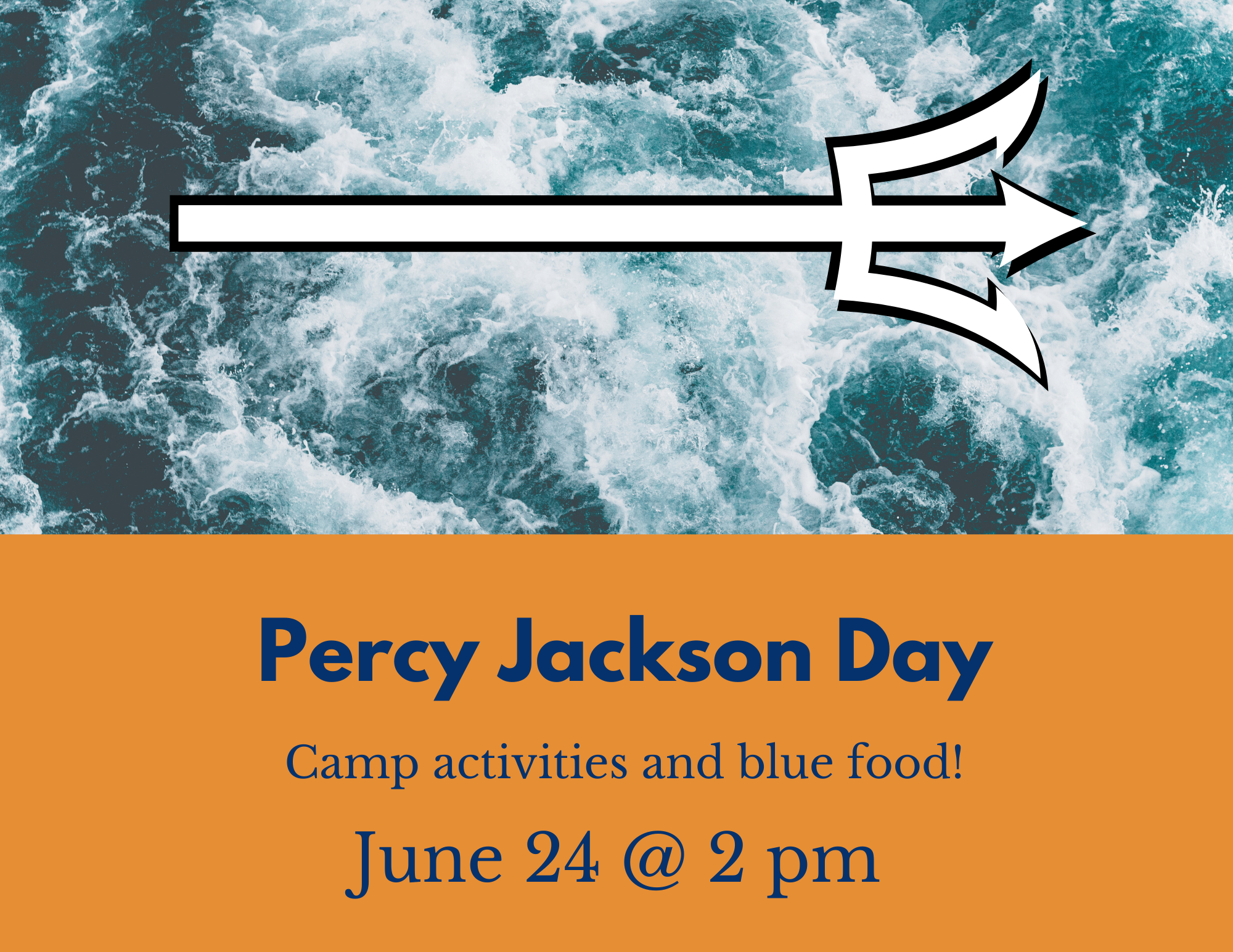 waves and trident above "Percy Jackson Day" 