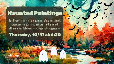 painted landscape with Halloween clipart