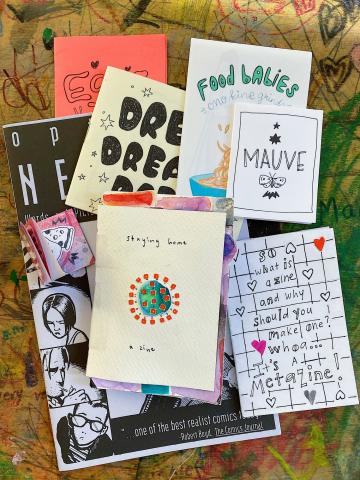 A pile of zines
