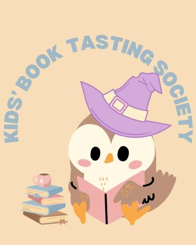 Illustration of a bird wearing a witch hat and reading with a stack of books