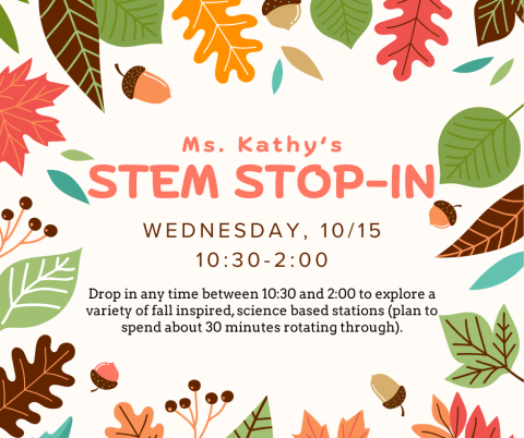 clipart leaves around text on a light, creamy pink background