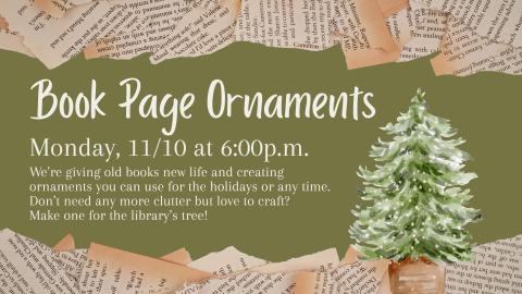 ripped book pages and clipart tree