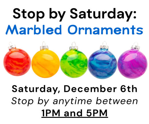 Stop by Saturday: Marbled Ornaments flyer