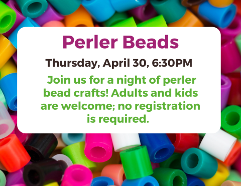 Information about the program on a background of perler beads