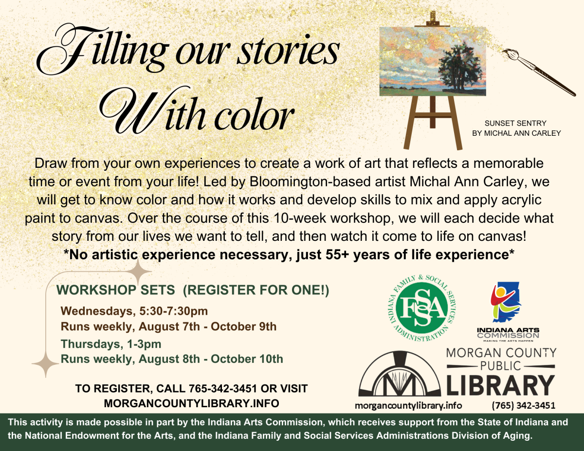 Filling our Stories with Color: 10 week art workshop for patrons 55 and up