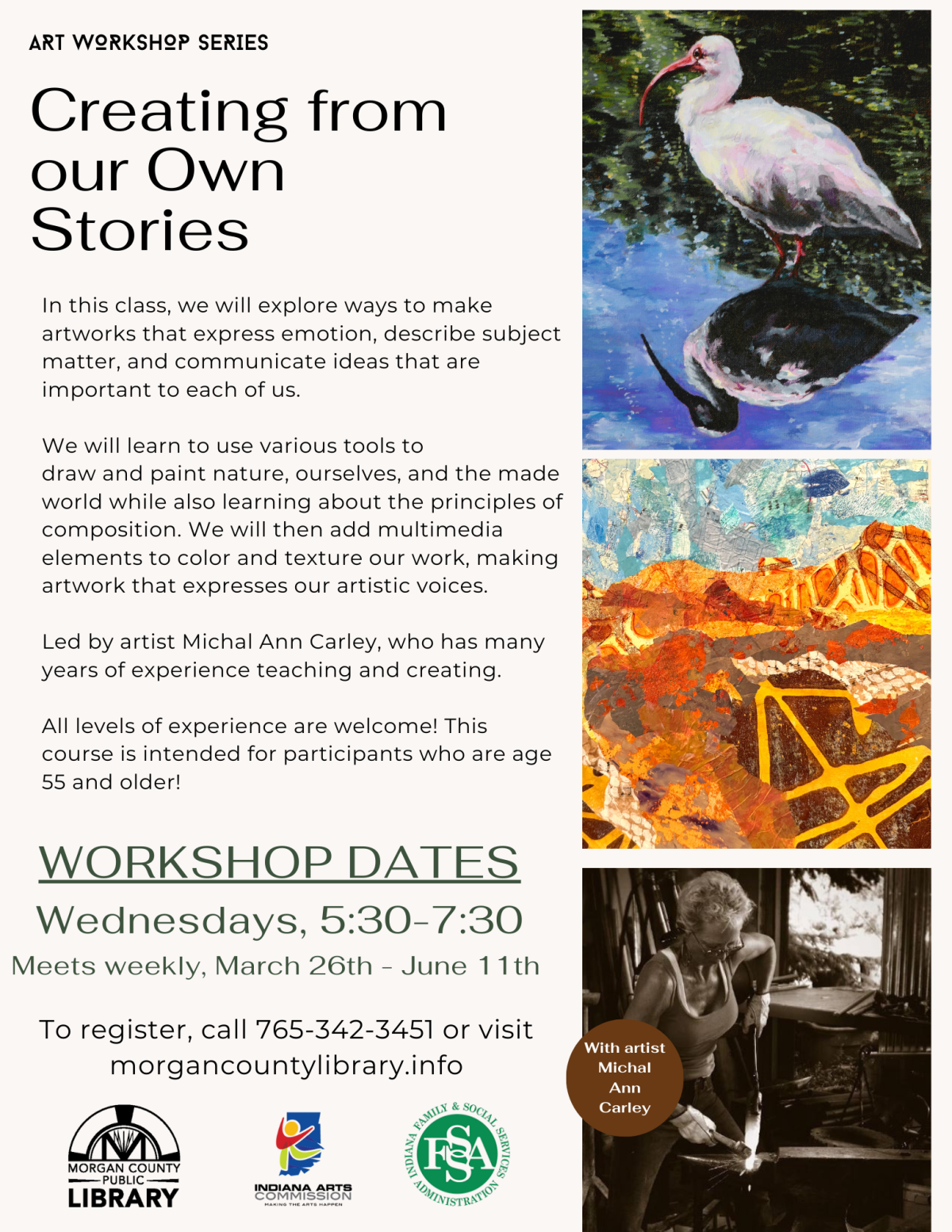 Creating from our Own Stories: 12 week art workshop for patrons 55 and up