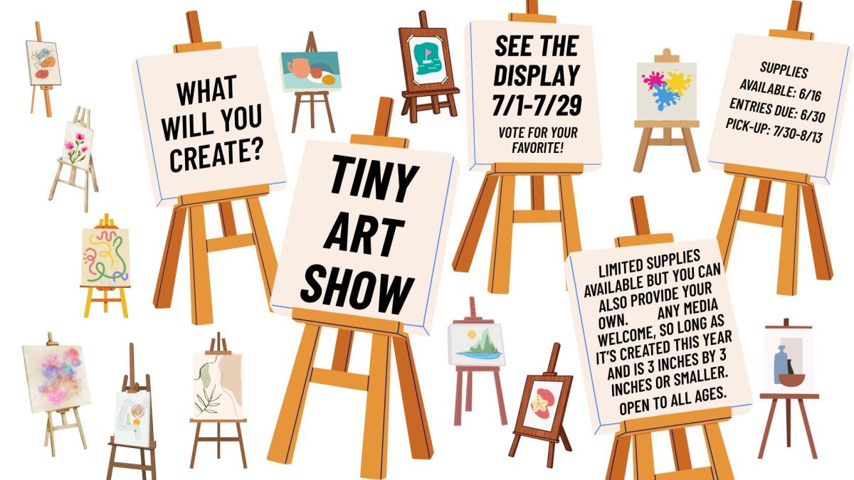 easels with paintings 