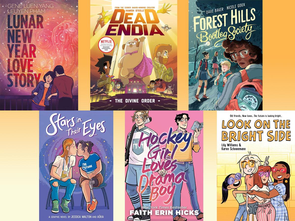 a variety of YA graphic novel covers