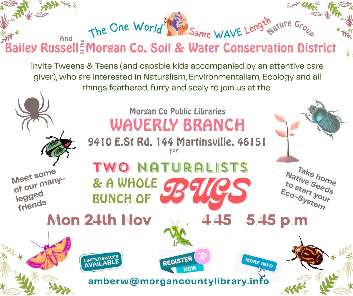 Flyer for tween and teen bug program