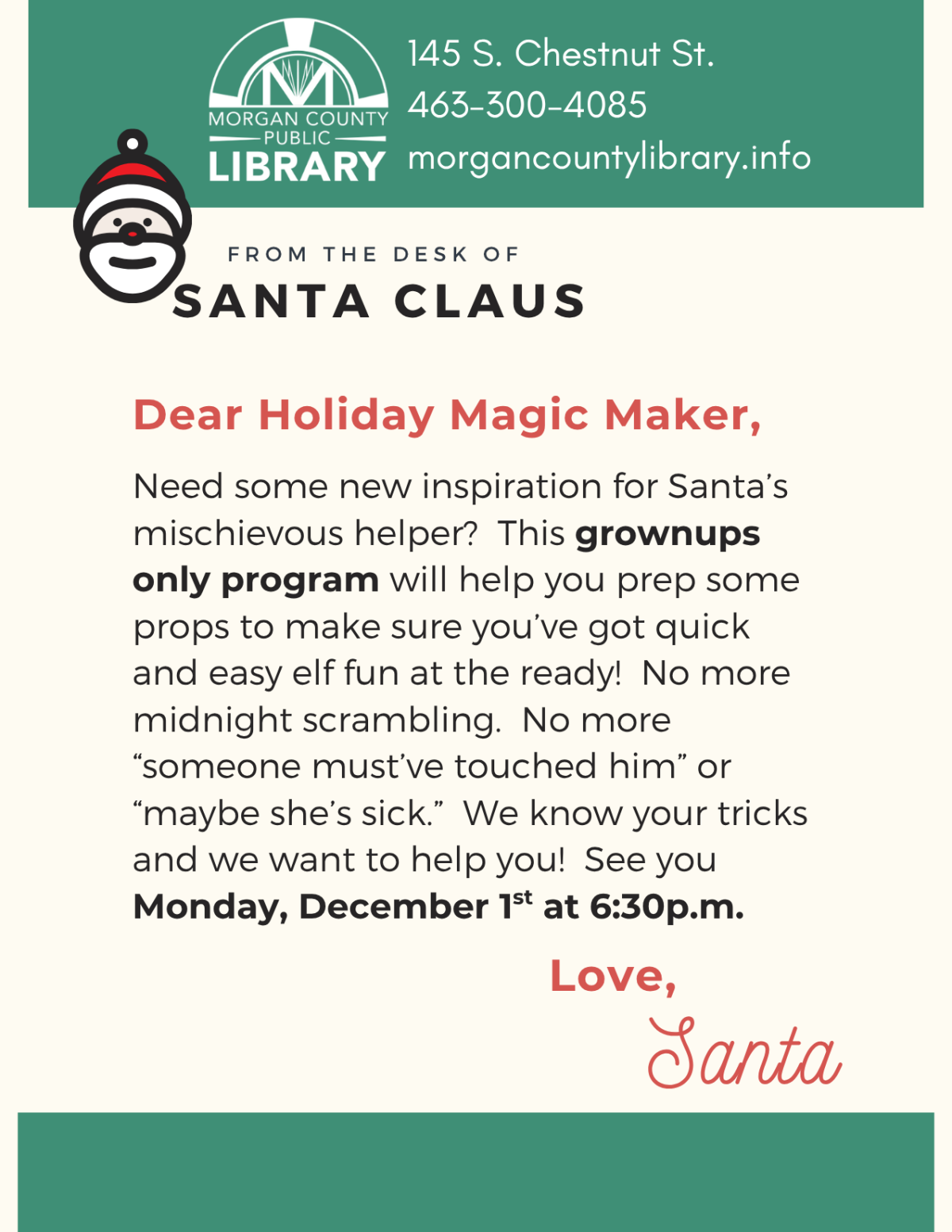 letter from the desk of Santa