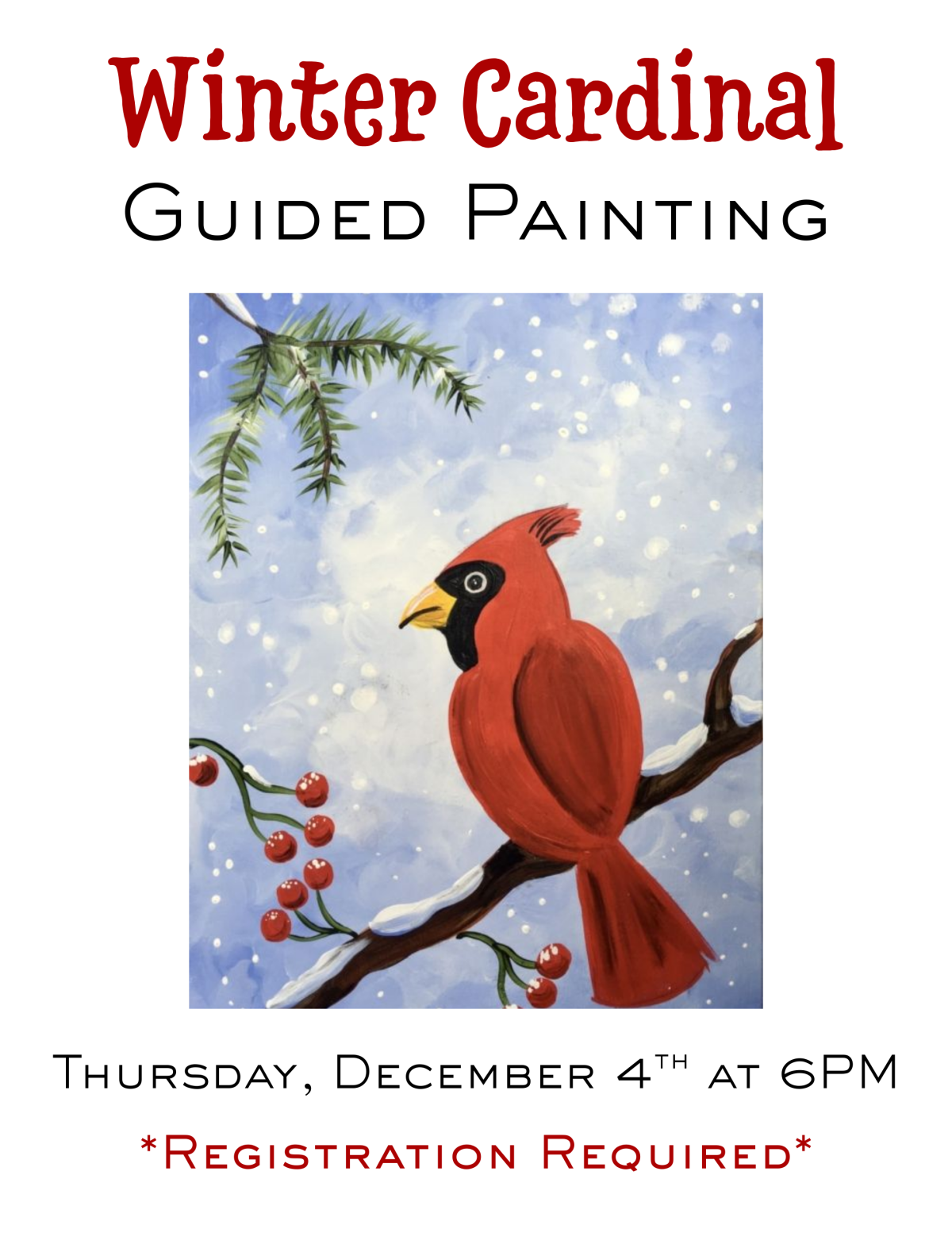 Winter Cardinal Painting Flyer